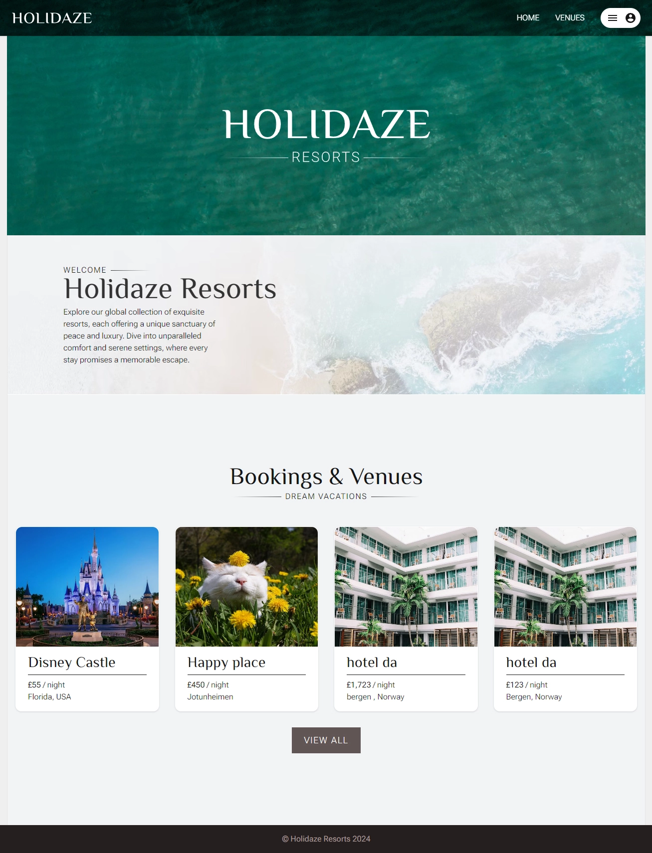 Holidaze front page